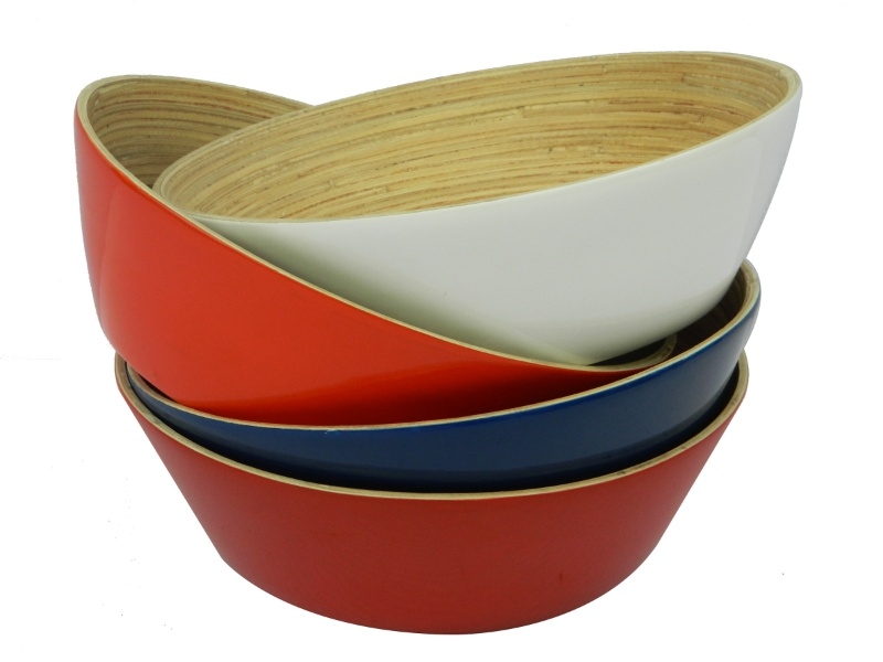 Exquisite Spun Bamboo Serving Bowls - Vibrant Kitchen & Dining Set